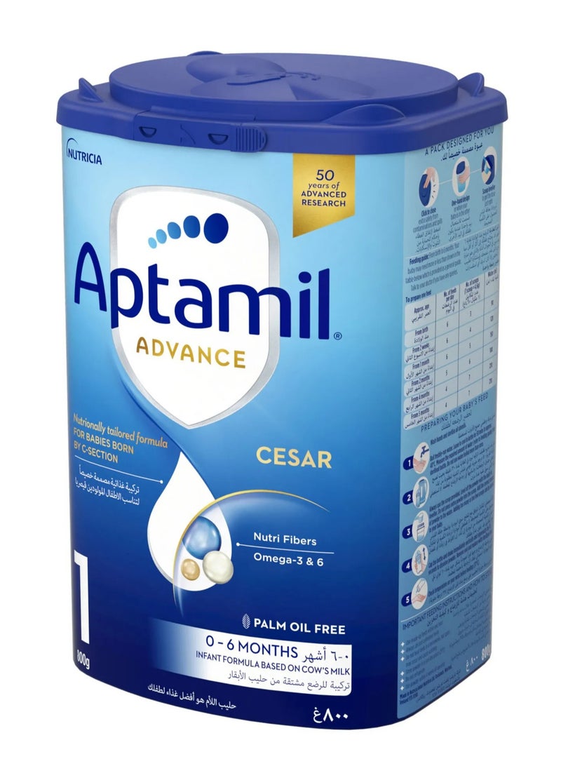 Aptamil Advance Cesar 1 Infant Milk Formula 0 To 6 Months Plain 800grams  Single  - Image 5