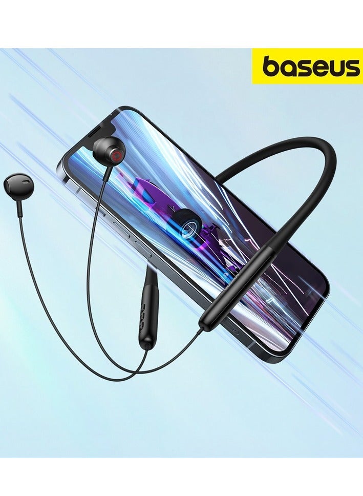 Baseus - Bluetooth Headphones V5.2 Wireless Bluetooth Earbuds w/Mic in-Ear Magnetic Neckband Earphone 30Hrs Playtime IPX5 Sweatproof HiFi Stereo Sound Headset For Phone Call Music Sports Black - Image 1