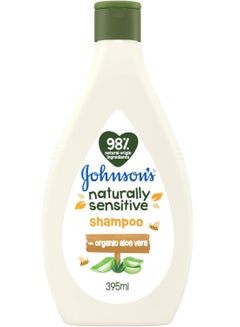 Johnson's Naturally Sensitive Shampoo With Organic Aloe Vera 395 ML  - Image 1