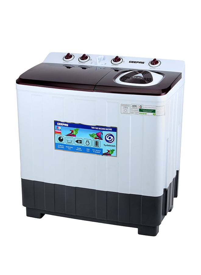 Twin Tub Semi-Automatic Washing Machine Equipped with Strong Pulsator, Air Dry Spinning Function 10 kg 600 W GSWM18048 White/Black/Red - pnsku/N70062051V/45/_/1713180074/8efc8e20-c733-4dda-ad22-08ea375c8d1e