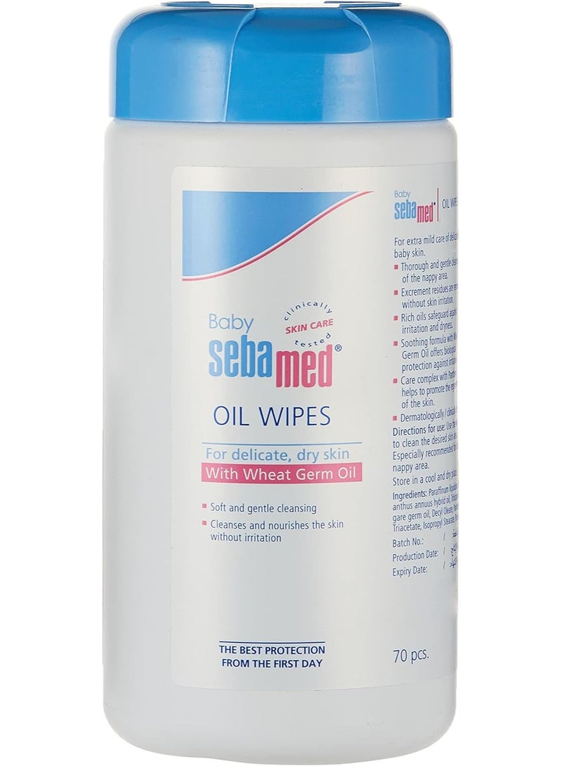 Sebamed Baby Wipes With Wheat Germ Oil 70 Pieces Pack  - Image 1