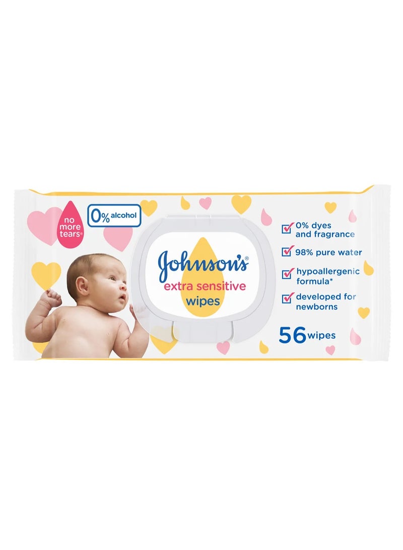 Johnson's Extra Sensitive 56 Wipes  - Image 1