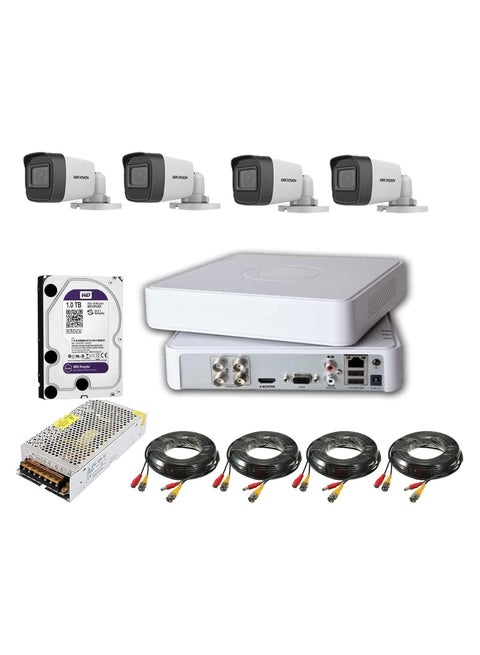 1 TB 2 Megapixels 4 Surveillance Cameras, DVR, Full HD 1080p