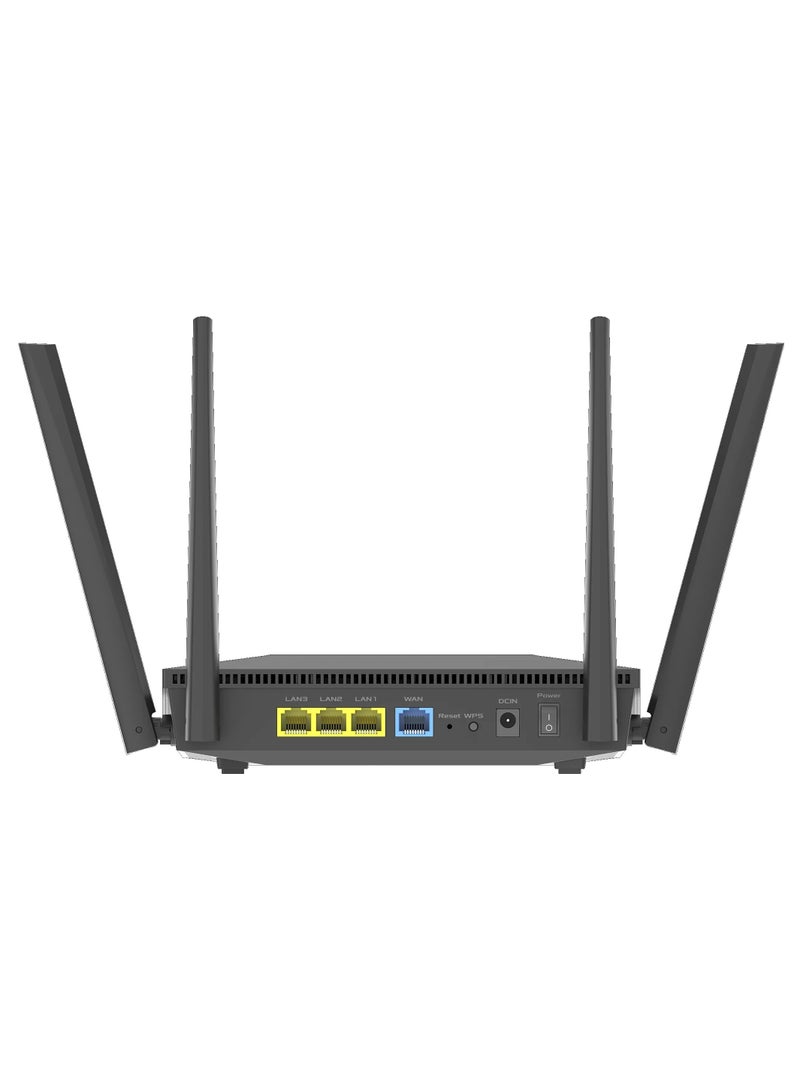 ASUS - RT-AX52 (AX1800) Dual Band WiFi 6 Extendable Router, Instant Guard, Parental Control Scheduling, Built-in VPN, AiMesh Compatible Black - Image 1