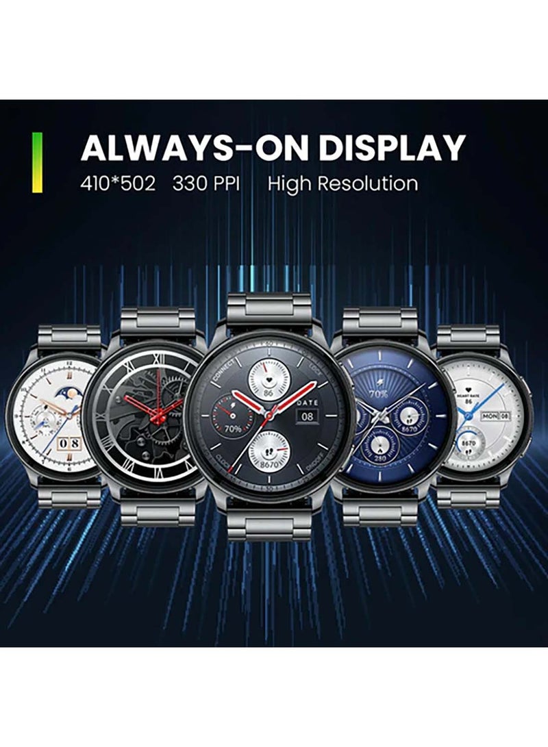 Amazfit - Pop 3R Smart Watch With 1.43" (3.6 Cm) AMOLED Display, BT Calling and AI Voice Assistance. Metallic Silver - Image 1