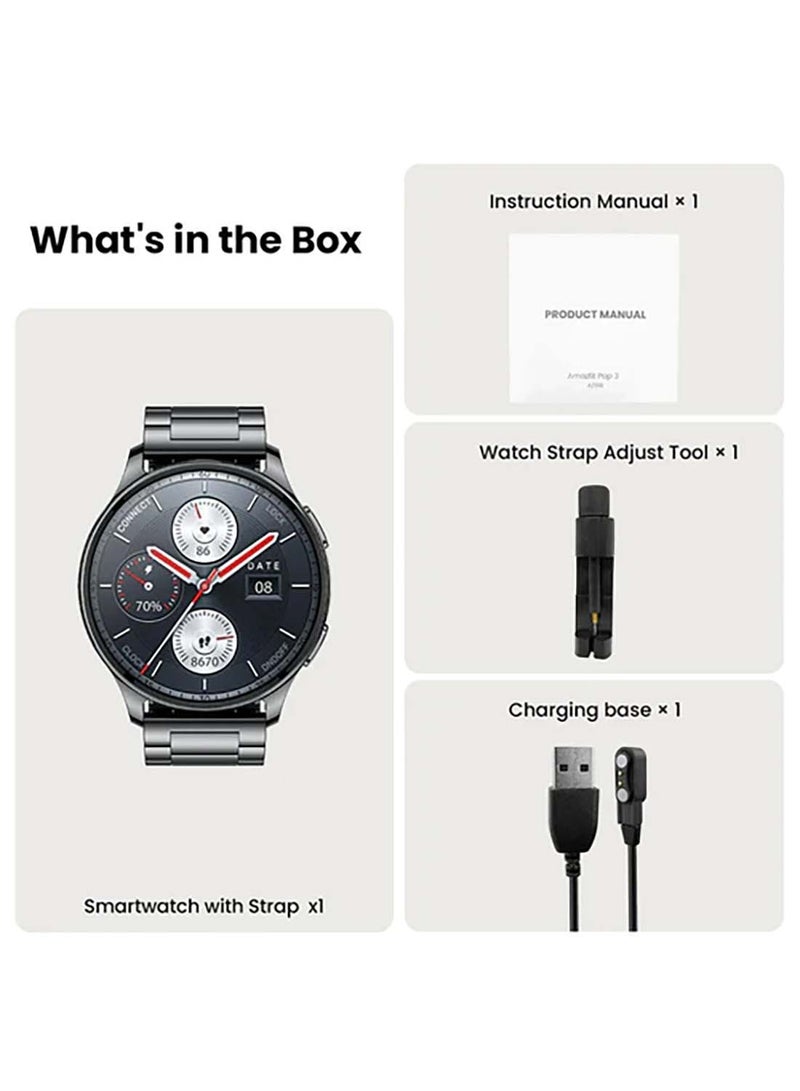 Amazfit - Pop 3R Smart Watch With 1.43" (3.6 Cm) AMOLED Display, BT Calling and AI Voice Assistance. Metallic Silver - Image 1