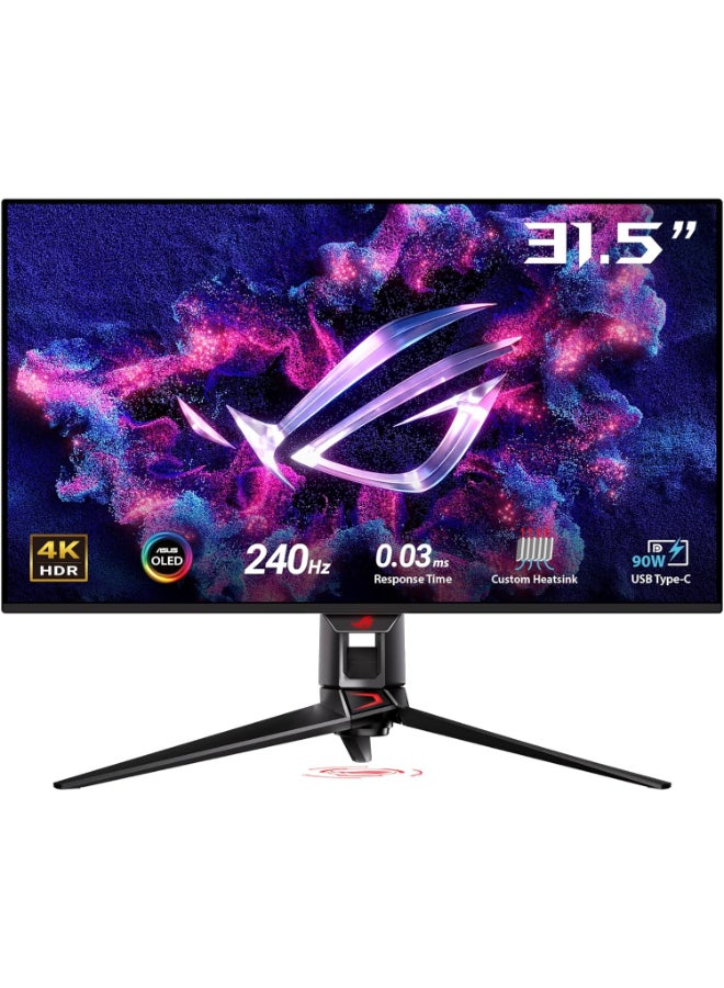 ROG Swift OLED PG32UCDM Gaming Monitor, 32" 4K QD-OLED Display, 240Hz Refresh Rate, 0.03ms (GtG) Response Time, NVIDIA G-sync, FreeSync Premium Pro & AdaptiveSync, 90LM09T0-B01370 Black