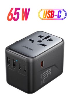 65W Universal Travel Adapter International Plug Adapter With 2 USB 2 Type C Fast Charging All In One Worldwide Wall Charger UK US AUS EU Black - pnsku/N70062249V/45/_/1738266531/8650e6bb-8a98-4606-b58c-628fdde2906d