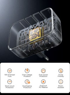 JOYROOM 17W Universal Travel Adapter International Plug Adapter With 3 USB 1 Type C Fast Charging All In One Worldwide Wall Charger UK US AUS EU Black  - Image 5