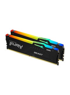 Fury Beast 32GB (2x16 GB Kit) DDR5 Desktop Memory, 5200MT/s, CL40 DIMM Cas Latency, Intel XMP 3.0, Infrared Sync Technology, Overclocking Stability, Black KF552C40BBAK2-32 Black