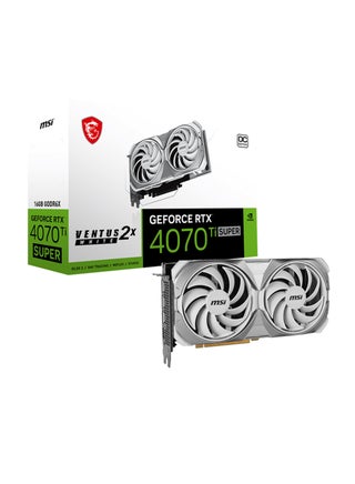 NVIDIA GeForce RTX 4070 Ti SUPER 16G VENTUS 2X WHITE OC Graphic Card, 16GB GDDR6X 256-Bit 21 Gbps, CUDA Cores 8448 Units, 7680 X 4320 MAX Resolution, 2655 MHz Max Clocks, White | 912-V513-629 White - pnsku/N70062270V/45/_/1713274361/7773a8e4-d487-4730-ac03-e85dc19ef6d2