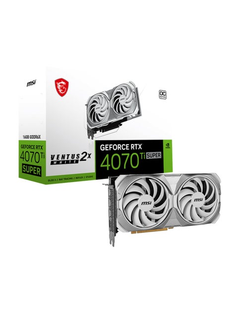 NVIDIA GeForce RTX 4070 Ti SUPER 16G VENTUS 2X WHITE OC Graphic Card, 16GB GDDR6X 256-Bit 21 Gbps, CUDA Cores 8448 Units, 7680 X 4320 MAX Resolution, 2655 MHz Max Clocks, White | 912-V513-629 White