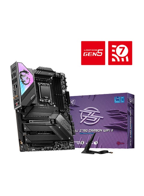 MPG Z790 CARBON WIFI II LGA 1700 ATX Gaming Motherboard, Intel Z790 Chipset, 4x DDR5 Slots & 192 GB Max, Wi-Fi 7 / BT 5.3, PCI-E 5.0 x16, 5x M.2, USB 2.0, 3.2 Gen 1, HDMI 911-7D89-010 Black