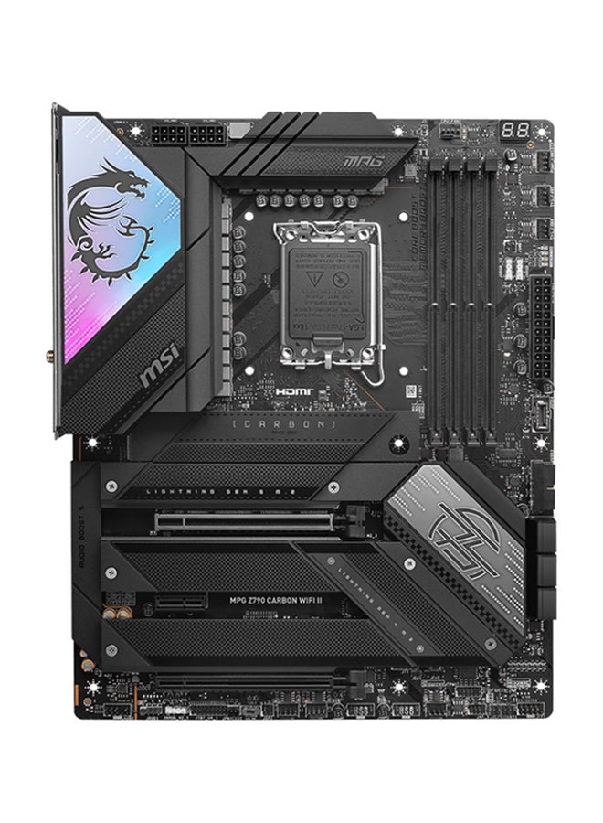 MPG Z790 CARBON WIFI II LGA 1700 ATX Gaming Motherboard, Intel Z790 Chipset, 4x DDR5 Slots & 192 GB Max, Wi-Fi 7 / BT 5.3, PCI-E 5.0 x16, 5x M.2, USB 2.0, 3.2 Gen 1, HDMI 911-7D89-010 Black