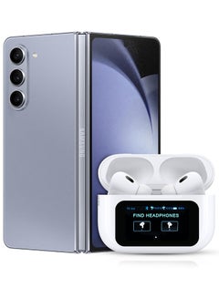 Pods Pro 2 Wireless Bluetooth Headphones Compatible With Samsung Galaxy Z Fold 5 With Digital Led Display Touch Screen Noise Cancelling With High Sound Quality White