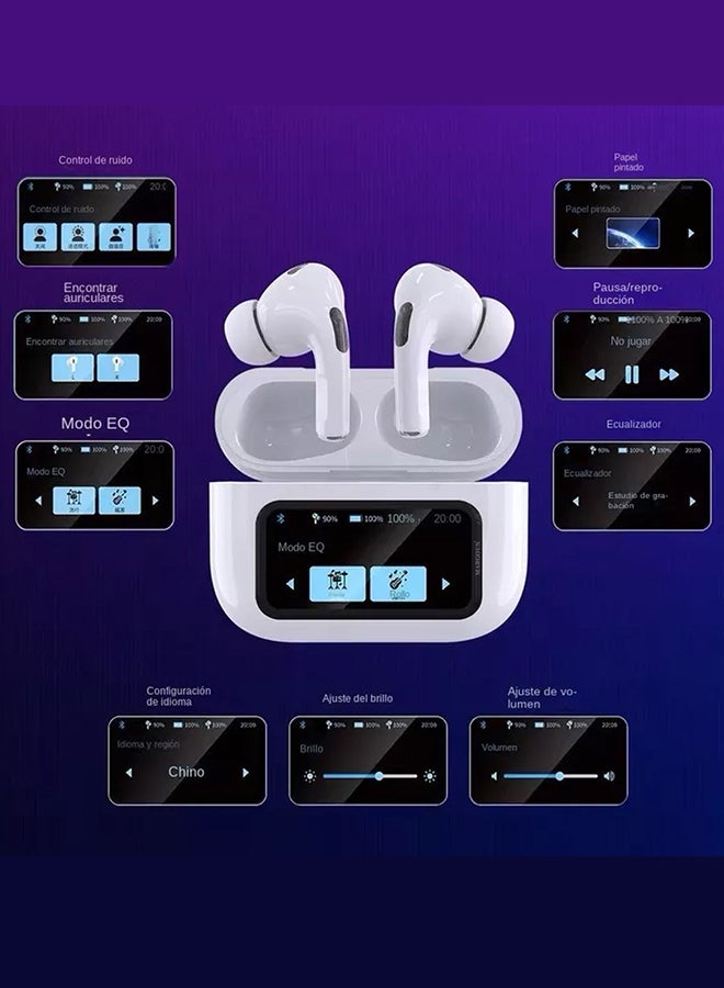 MARGOUN - Pods Pro 2 Wireless Bluetooth Headphones Compatible With Samsung Galaxy Z Fold 5 With Digital Led Display Touch Screen Noise Cancelling With High Sound Quality White - Image 1