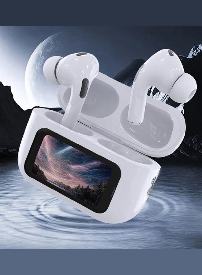 MARGOUN - Pods Pro 2 Wireless Bluetooth Headphones Compatible With Samsung Galaxy Z Fold 5 With Digital Led Display Touch Screen Noise Cancelling With High Sound Quality White - Image 1
