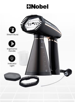 Nobel Steam Iron, Stainless Steel Panel, Detachable Water Tank, Steam Brush, 360° Rotational Swivel Handgrip, Pilot Light, Folded Handle, LED Indicator Lights, Auto-shut Off 350 ml 1600 W NSI33 Black  - Image 1