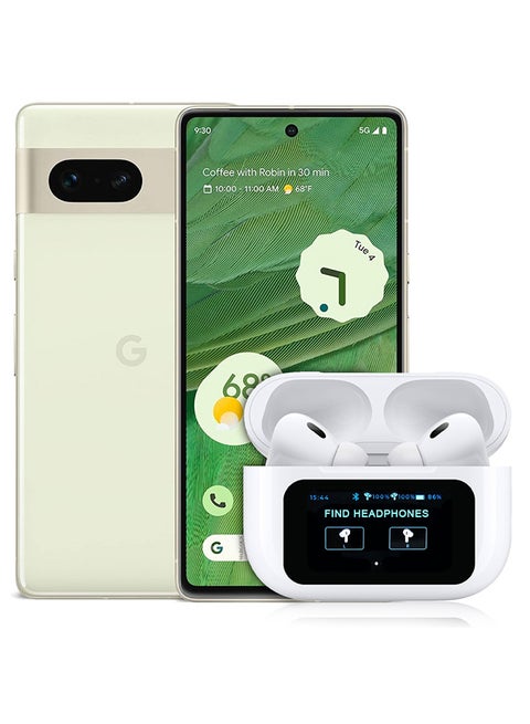 Pods Pro 2 Wireless Bluetooth Headphones Compatible With Google Pixel 7 With Digital Led Display Touch Screen Noise Cancelling With High Sound Quality White