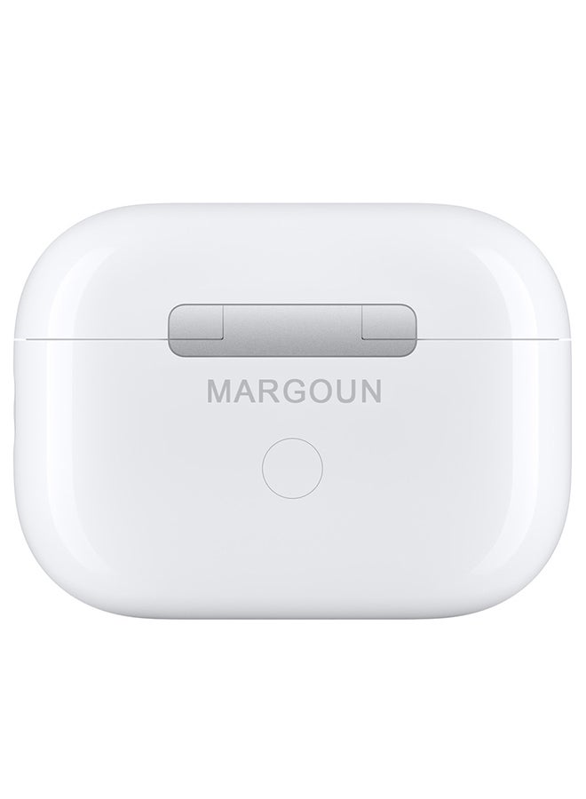 MARGOUN - Pods Pro 2 Wireless Bluetooth Headphones Compatible With OnePlus 12 With Digital Led Display Touch Screen Noise Cancelling With High Sound Quality White - Image 1