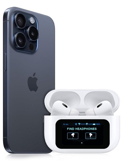 Pods Pro 2 Wireless Bluetooth Headphones Compatible With iPhone 15 Pro With Digital Led Display Touch Screen Noise Cancelling With High Sound Quality White