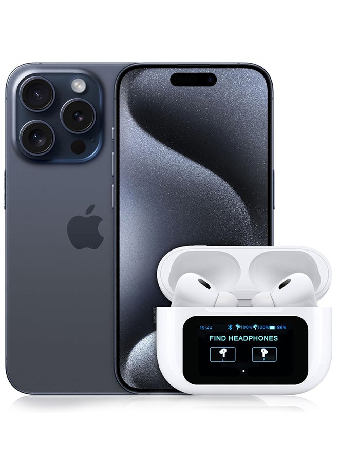 MARGOUN - Pods Pro 2 Wireless Bluetooth Headphones Compatible With iPhone 15 Pro With Digital Led Display Touch Screen Noise Cancelling With High Sound Quality White - Image 1