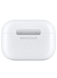 MARGOUN Pods Pro 2 Wireless Bluetooth Headphones Compatible With iPhone 15 Pro With Digital Led Display Touch Screen Noise Cancelling With High Sound Quality White  - Image 3