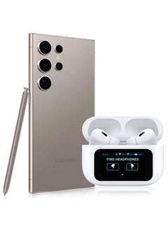 MARGOUN Pods Pro 2 Wireless Bluetooth Headphones Compatiable With Samsung Galaxy S24 Ultra With Digital Led Display Touch Screen Noise Cancelling With High Sound Quality White  - Image 1