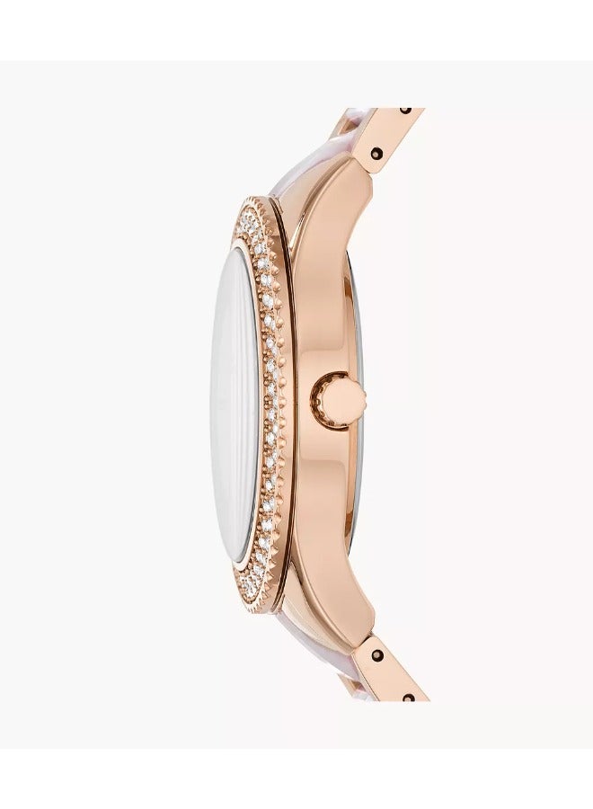 FOSSIL Women's Stella Multifunction Two-Tone Stainless Steel And Acetate Watch ES4755 - 38mm - Image 3