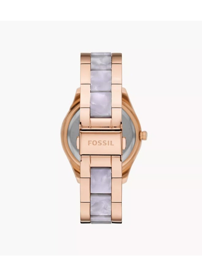 FOSSIL Women's Stella Multifunction Two-Tone Stainless Steel And Acetate Watch ES4755 - 38mm - Image 2