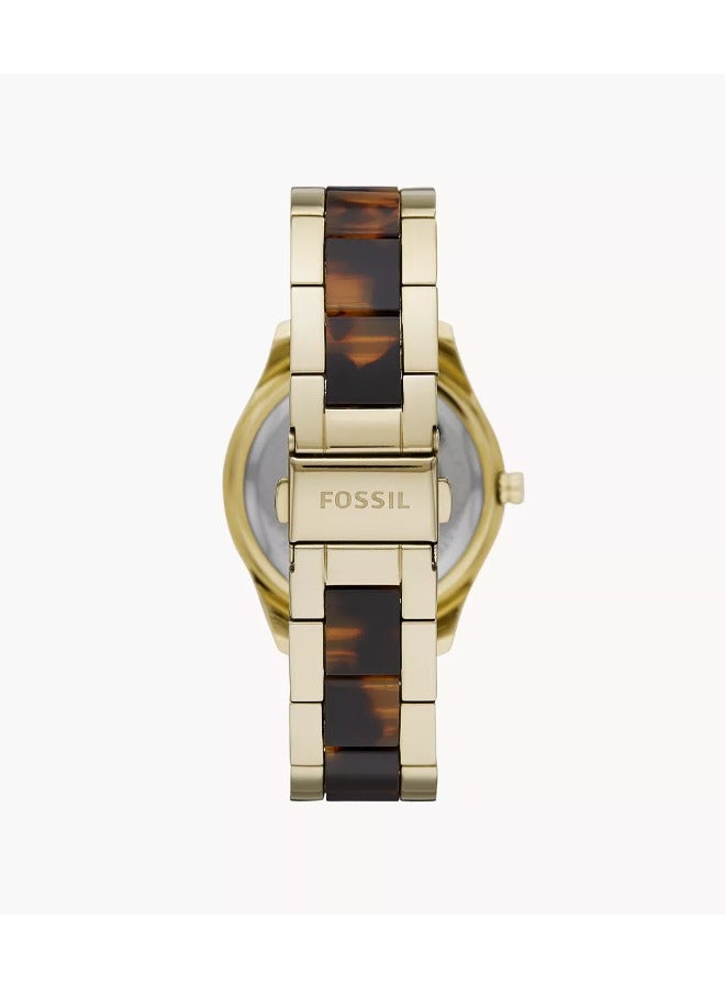 FOSSIL Women's Stella Multifunction Two-Tone Stainless Steel And Acetate Watch ES4756 - 38mm - Image 2
