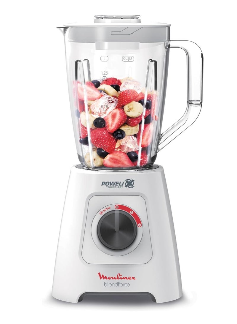 Moulinex Blendforce Blender, 800 Watt, 2 Liter, Grinder and Grater - 2 L 800 W LM4231EG White  - Image 2