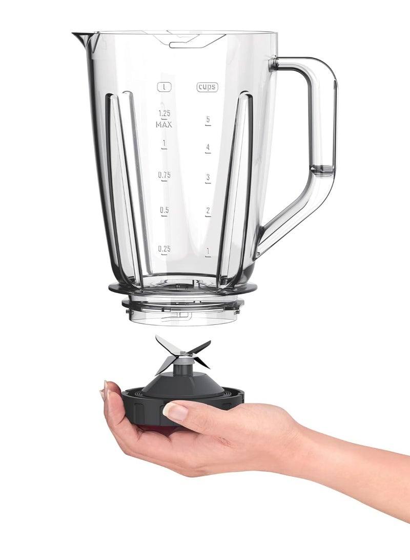 Moulinex Blendforce Blender, 800 Watt, 2 Liter, Grinder and Grater - 2 L 800 W LM4231EG White  - Image 4