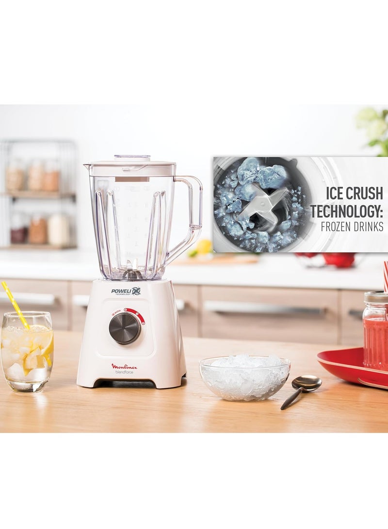 Moulinex Blendforce Blender, 800 Watt, 2 Liter, Grinder and Grater - 2 L 800 W LM4231EG White  - Image 5