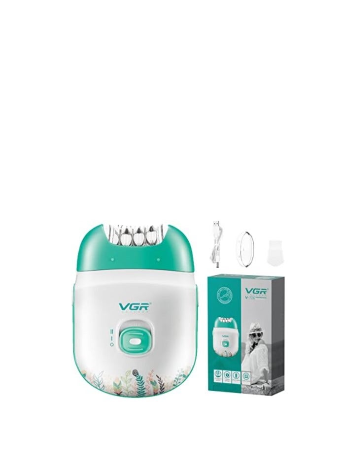 VGR - V-726 Compact Professional Cordless Women Epilator For Different Body Areas For Gentle Hair Removal At Home Wet & Dry Use 60 Minutes Runtime - Image 1