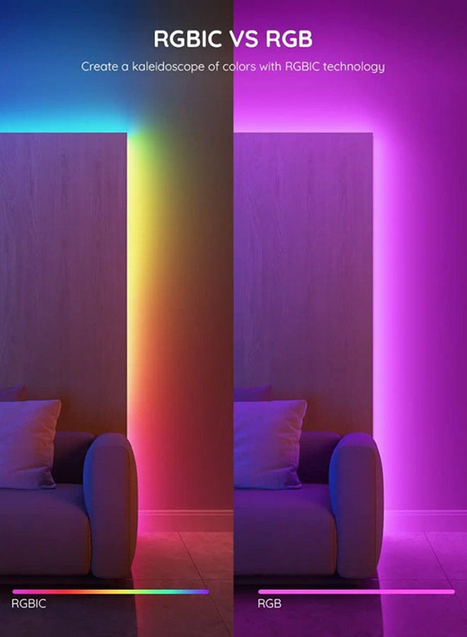 Govee - Govee RGBIC Basic Wi-Fi + Bluetooth LED Strip Lights (10 Met - Image 1