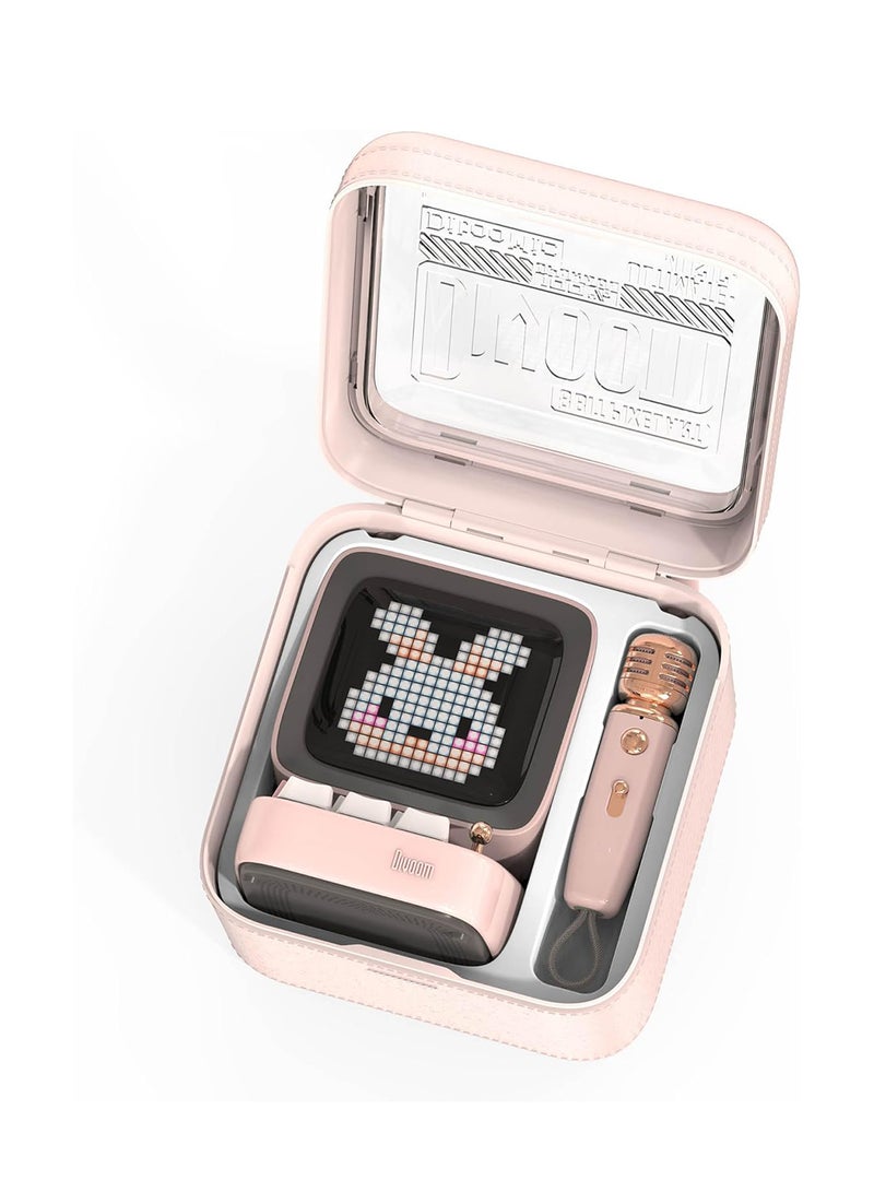 Divoom - Divoom Ditoo-Mic Retro Pixel Art Game Bluetooth Speaker Microphone Karaoke Function Pink - Image 1