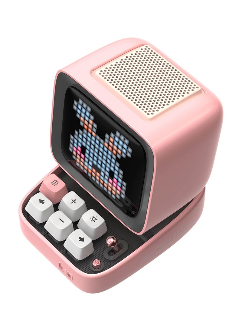 Divoom - Divoom Ditoo-Mic Retro Pixel Art Game Bluetooth Speaker Microphone Karaoke Function Pink - Image 1