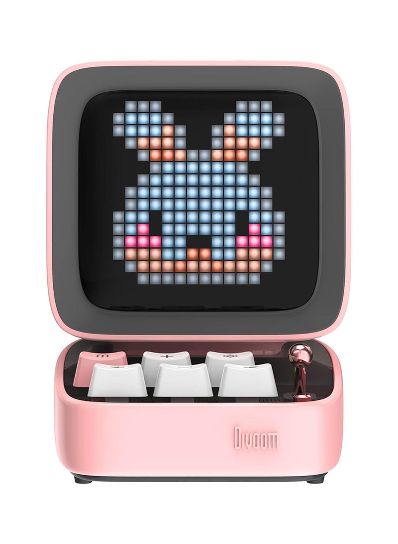 Divoom - Divoom Ditoo-Mic Retro Pixel Art Game Bluetooth Speaker Microphone Karaoke Function Pink - Image 1