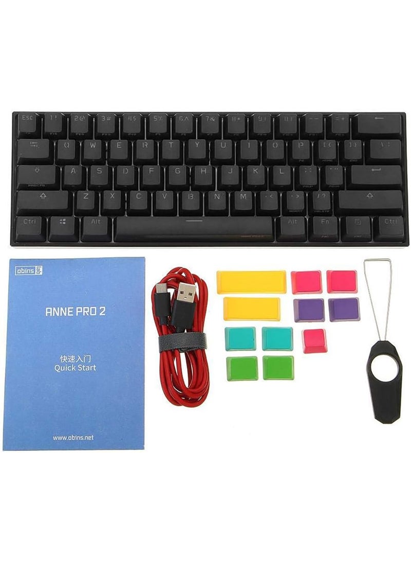 Anne Pro - Anne Pro 2 Black Cherry Silver Switch Gaming Keyboard - Image 1