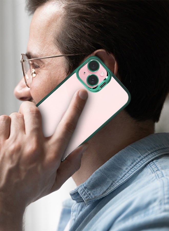 MARGOUN - Iphone 15 Plus Case Cover And Lens Protector Built-In Camera Stand And Compatible With Magsafe Full Body Shockproof Case Clear Green Green - Image 1
