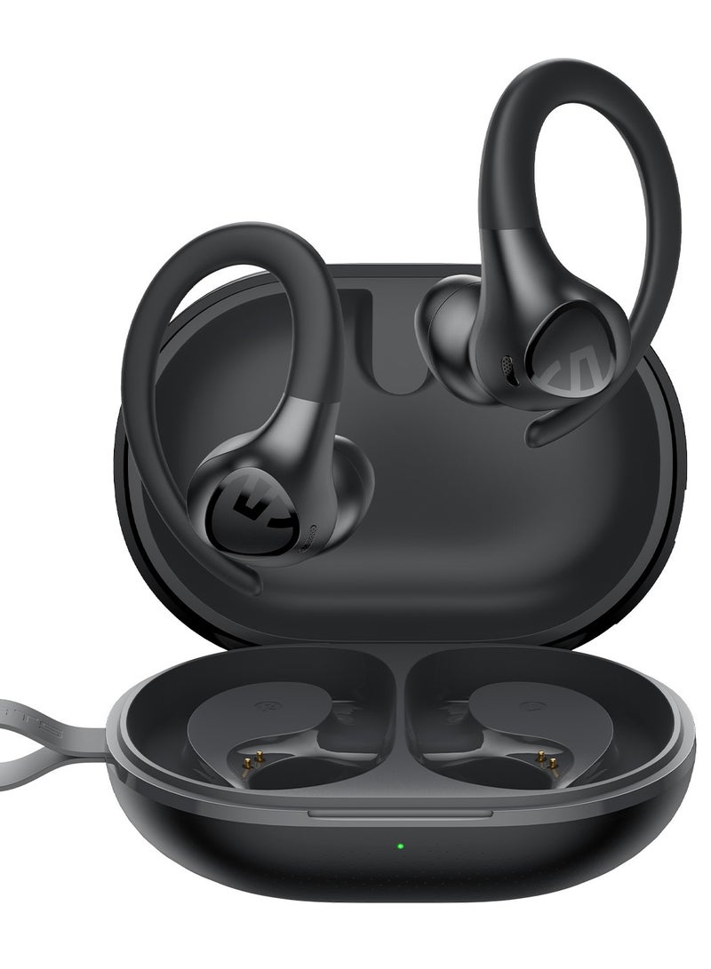 SoundPEATS Wings2 Wireless Sport Headphones, Bluetooth 5.3 Over-Ear Wireless Earbuds With Ear Hooks, Sweat-Proof Earphones For Running And Workouts, 13Mm Driver, Built-In Mic, App, Comfort Fit, 30Hrs Black  - Image 1