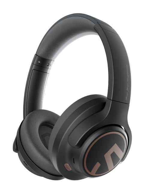Space Wireless Bluetooth Headphones, Over Ear Headphones With 123H Playtime, Active Noise Cancellation Headphones With Deep Bass, Multipoint Connection And App Customize EQ Black