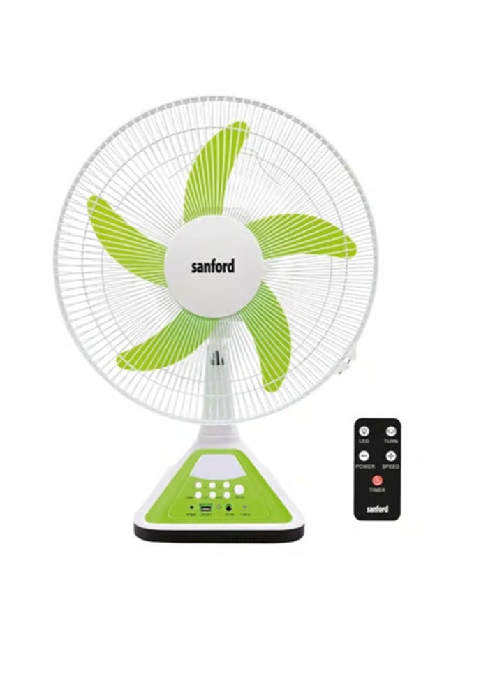 Sanford - Sanford Rechargeable Wall & Table Fan with Light Feature,3 Speed control, Mobile charging function, suitable for camping and outdoors SF965RTF green - Image 1