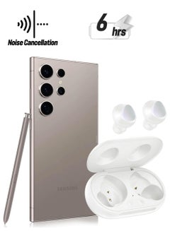 MARGOUN Buds Plus Bluetooth Headphone Compatible With Samsung Galaxy S24 Ultra True Wireless Bluetooth 5.1 Noise Cancelling Advanced Multipoint Bluetooth Headset White  - Image 1