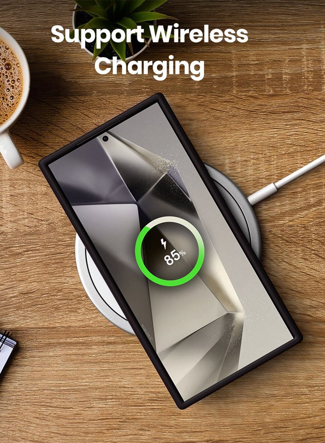 MARGOUN Samsung Galaxy S24 Ultra Case Cover Silicone Case Slim Fit Premium Liquid Silicone Shockproof Phone Cover Upgraded Camera Protection Durable Case Black - Image 3