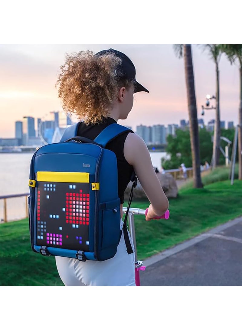 Divoom - Divoom Backpack-S Pixel Art Youngsters LED Animation Display Bag with App Control, Dark Blue - Image 1