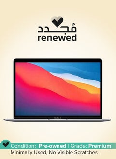 Renewed - Macbook Air MGN63 13-Inch Display, M1 Chip With 8-Core Processor/7-Core Graphics/8GB RAM/256GB SSD English Space Grey