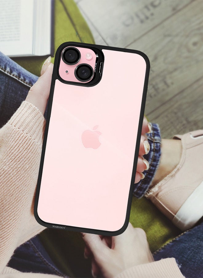 MARGOUN - iPhone 15 Plus Case Cover And Lens Protector Built-In Camera Stand And Compatible With Magsafe Full Body Shockproof Case Clear Black - Image 1