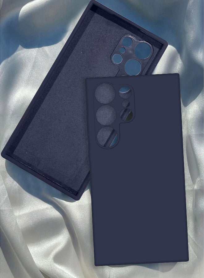 MARGOUN Samsung Galaxy S24 Ultra Case Cover Silicone Case Slim Fit Premium Liquid Silicone Shockproof Phone Cover Upgraded Camera Protection Durable Case Dark Blue - Image 1